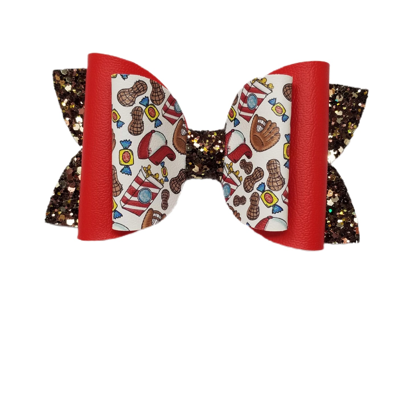 Take Me Out to the Ballpark Double Diva Bow 5"