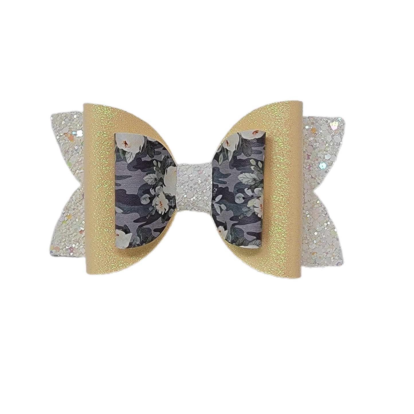 Camo Floral Double Diva Bow 5"