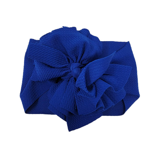 Royal Blue Sassy Bow Fabric Headwrap 5"