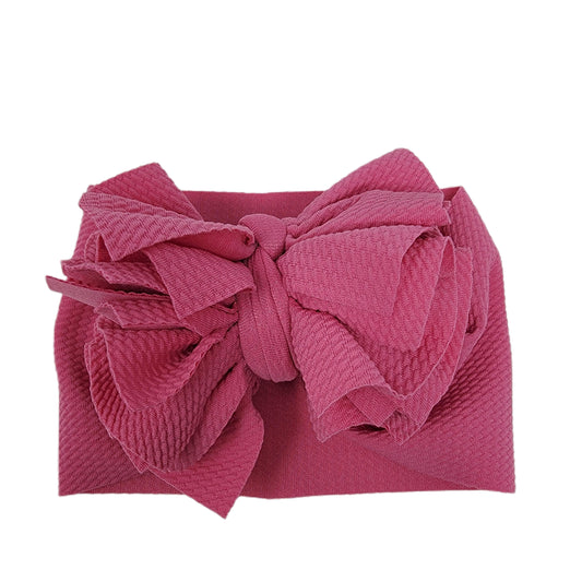 Pink Sassy Bow Fabric Headwrap 5"