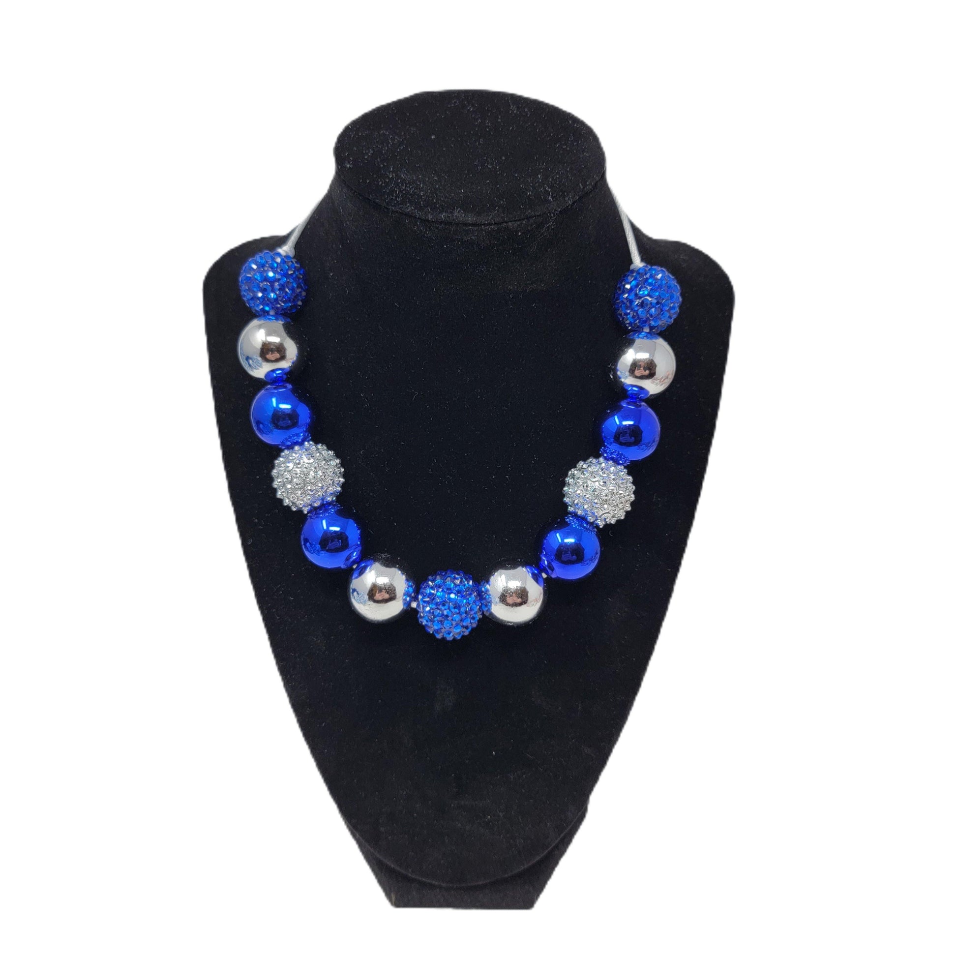 Blue & Silver Bubblegum Necklace
