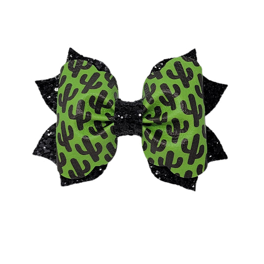 Lime Green Cactus Poppy Bow 4"