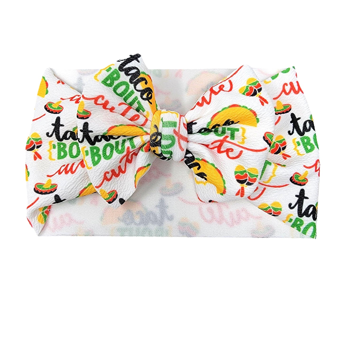 Taco Bout Cute Fabric Bow Headwrap 5"