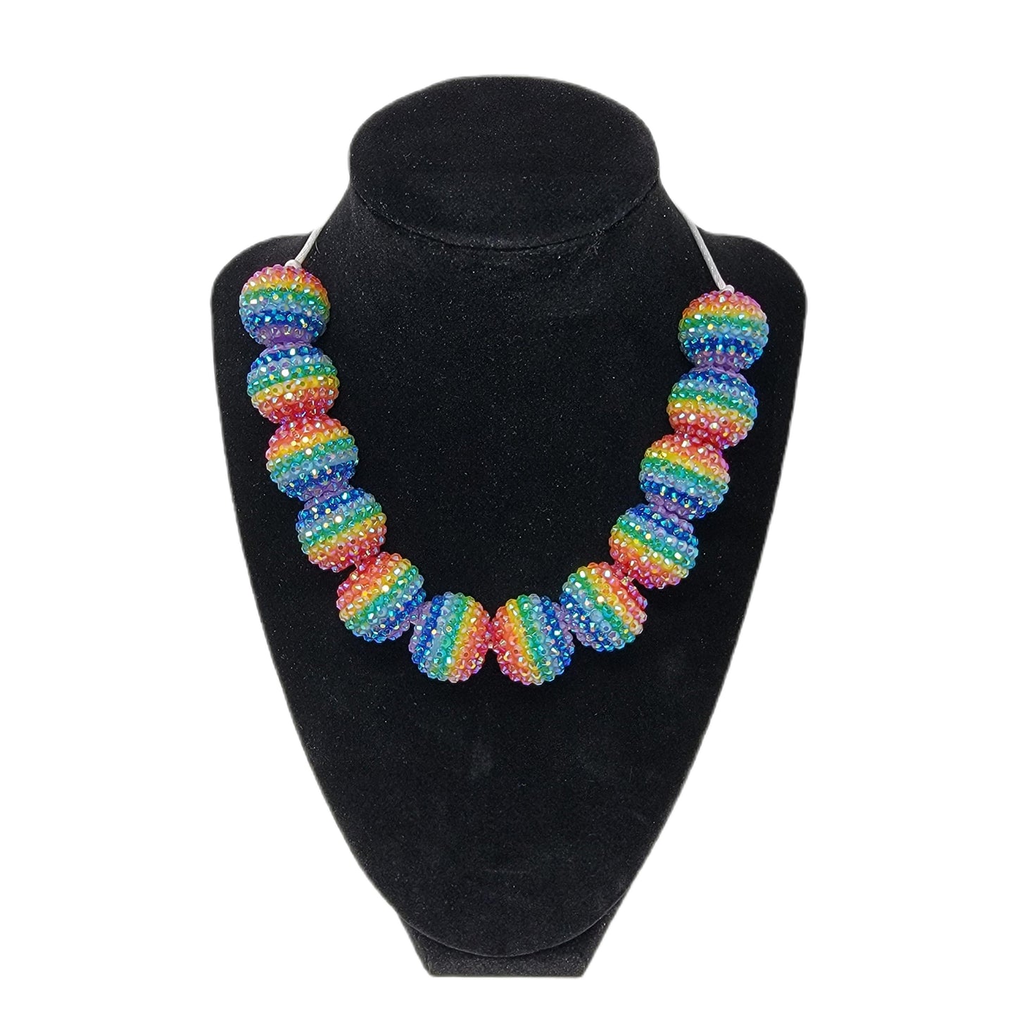 Rainbow Rhinestone Bubblegum Necklace