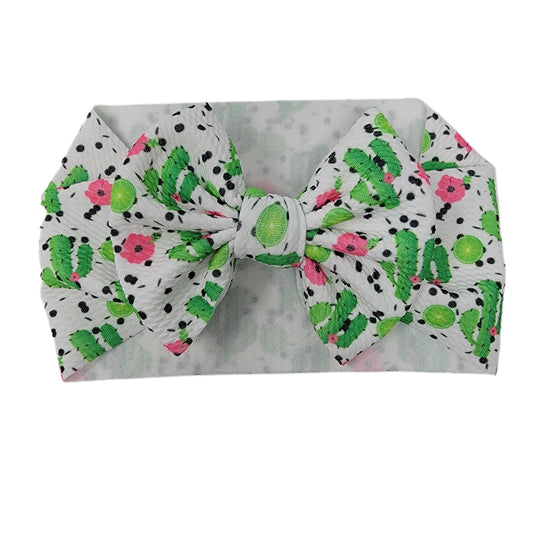 Cactus Cutie Fabric Bow Headwrap 5"