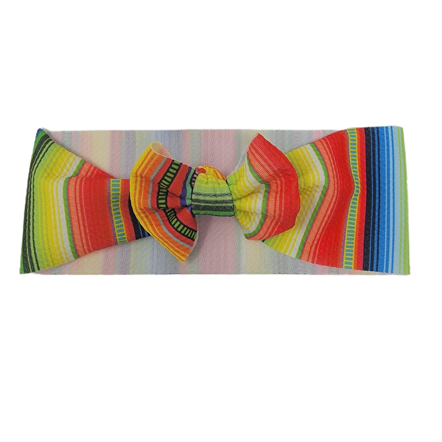 Neon Serape Fabric Bow Headwrap 3"