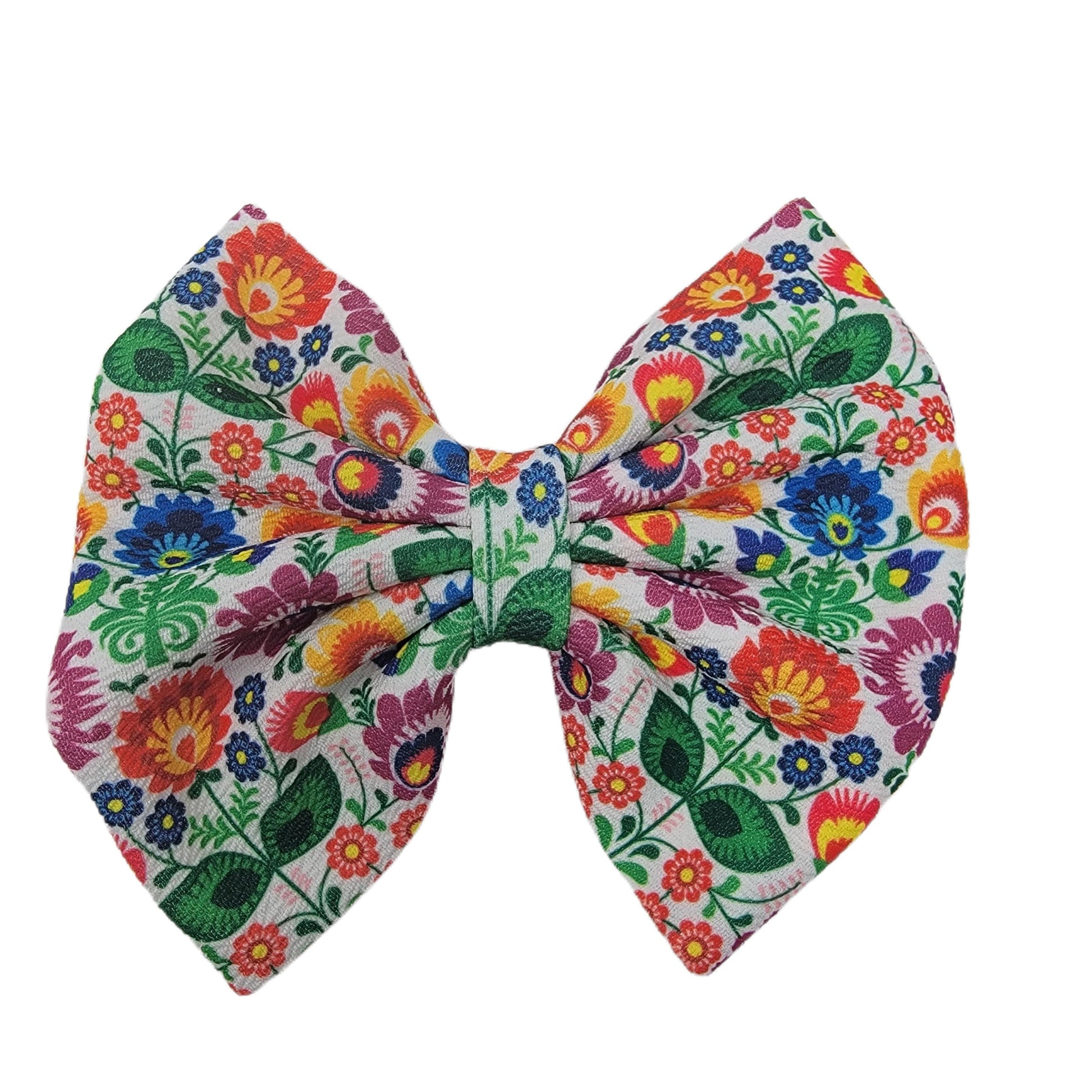 Mexican Dress Fabric Bow 7"