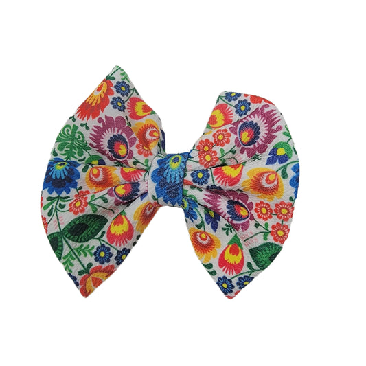 Mexican Dress Fabric Bow 5"
