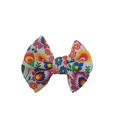 Mexican Dress Fabric Bow 3"