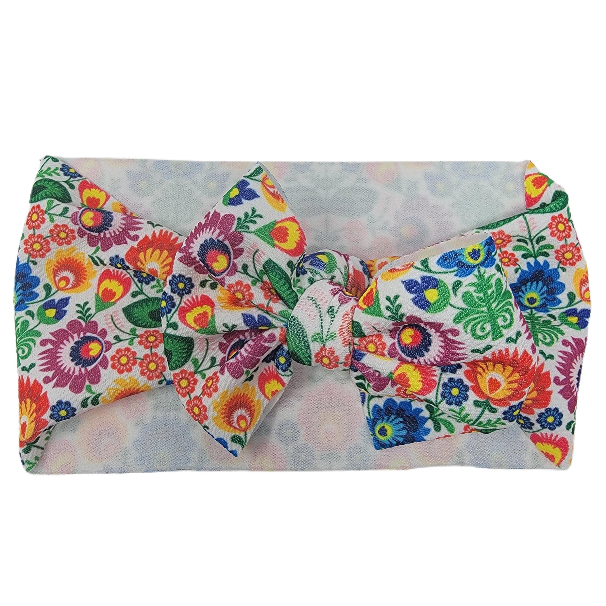 Mexican Dress Fabric Bow Headwrap 5"