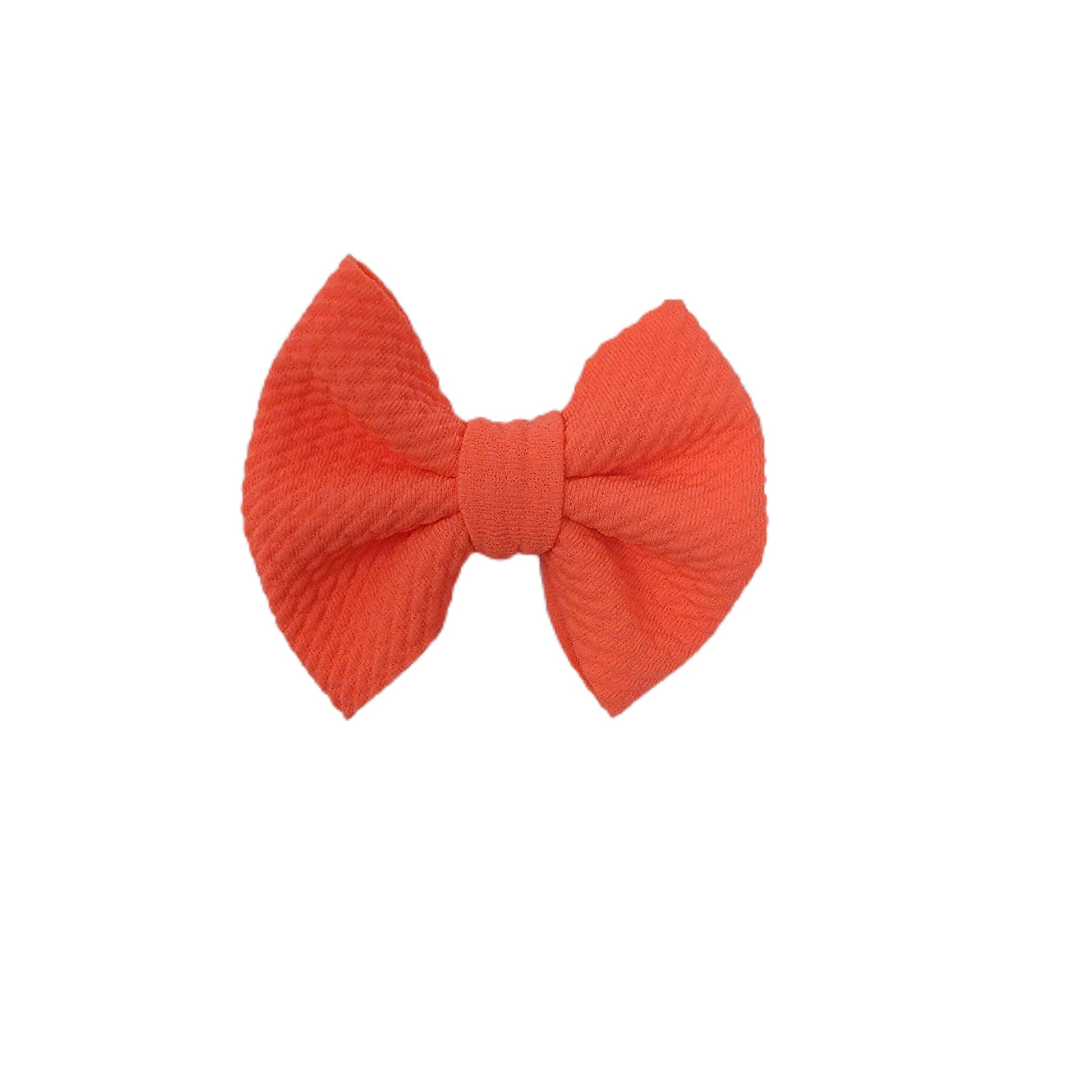 Neon Orange Fabric Bow 3"