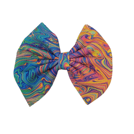 7 inch Oil Spill Fabric Bow