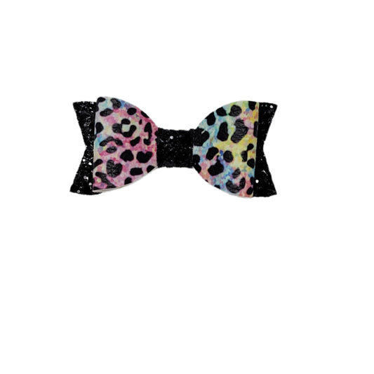 2.37 inch Color Run Leopard Claire Bow (pair)