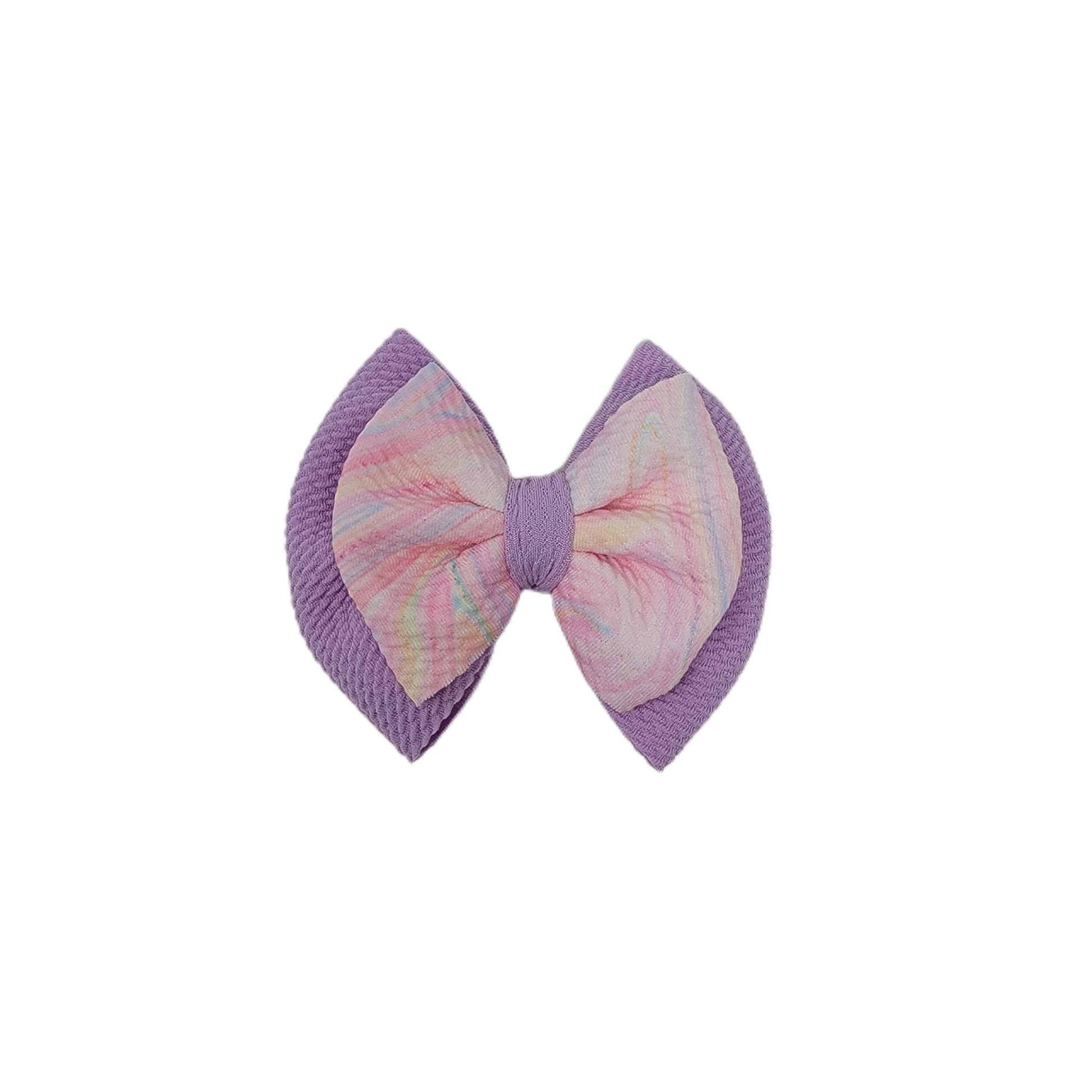 Twirly Girl Double Stacked Fabric Bow 4"