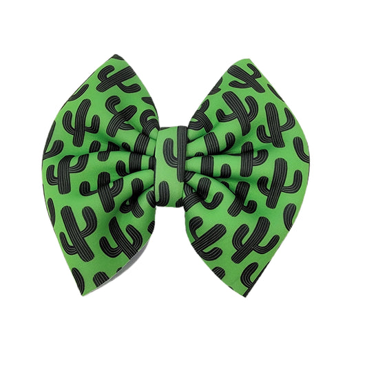 Neon Green Cactus Puffy Bow 7"