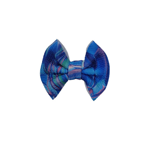 3 inch Blue Crystal Fabric Bow