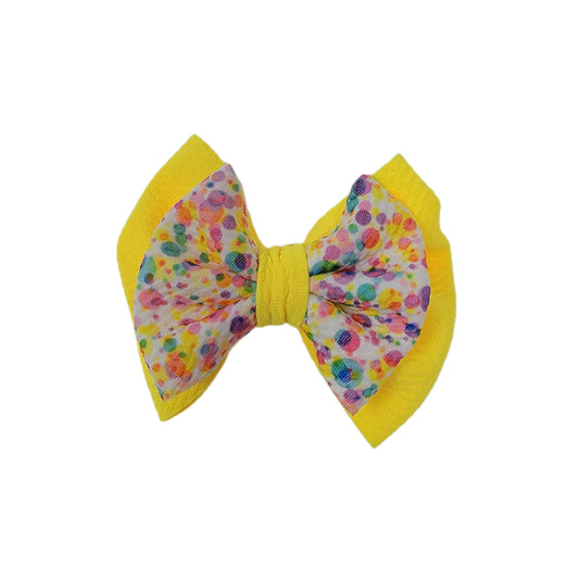 4 inch Dippin' Dots Double Stacked Fabric Bow