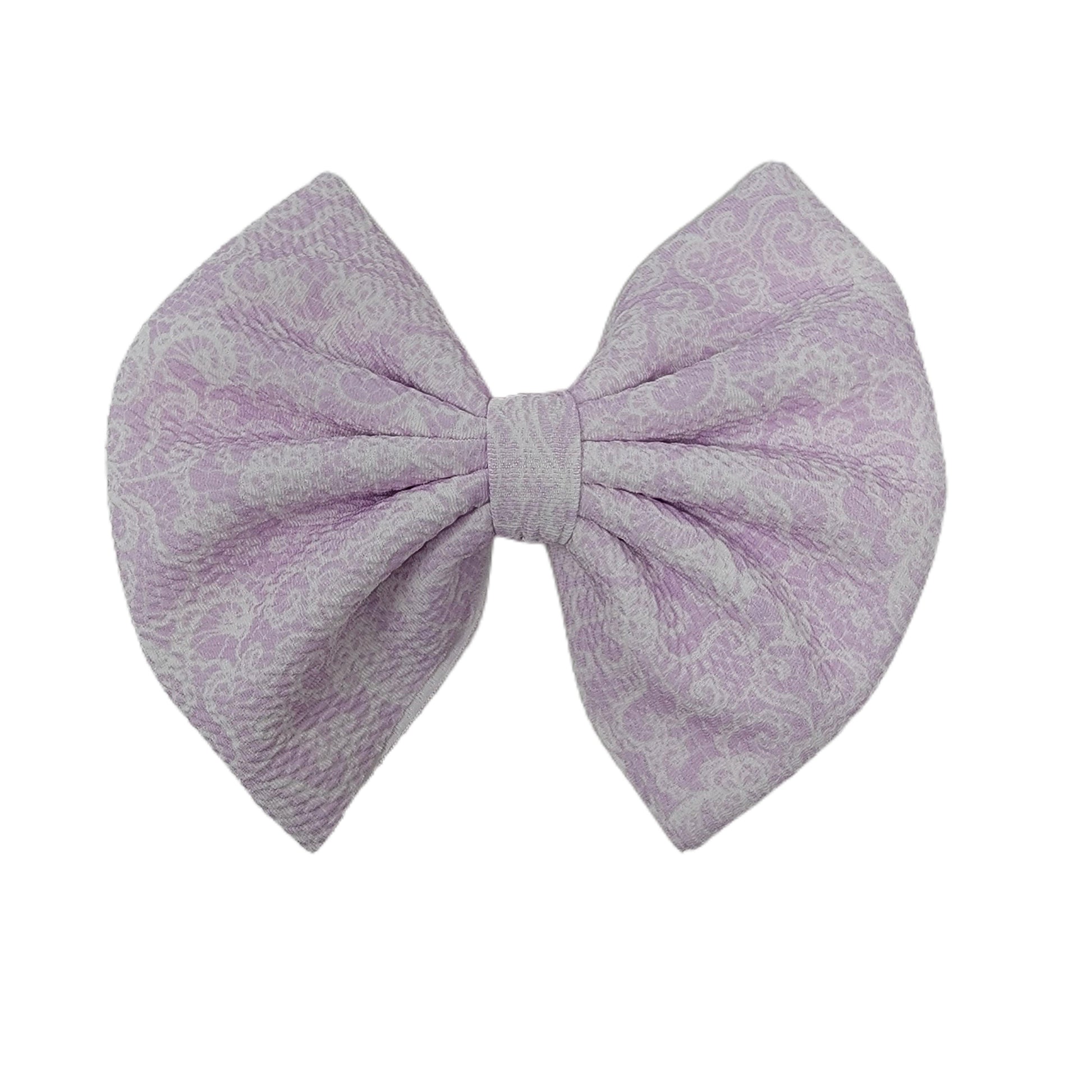 7" Lavender Lace Fabric Bow