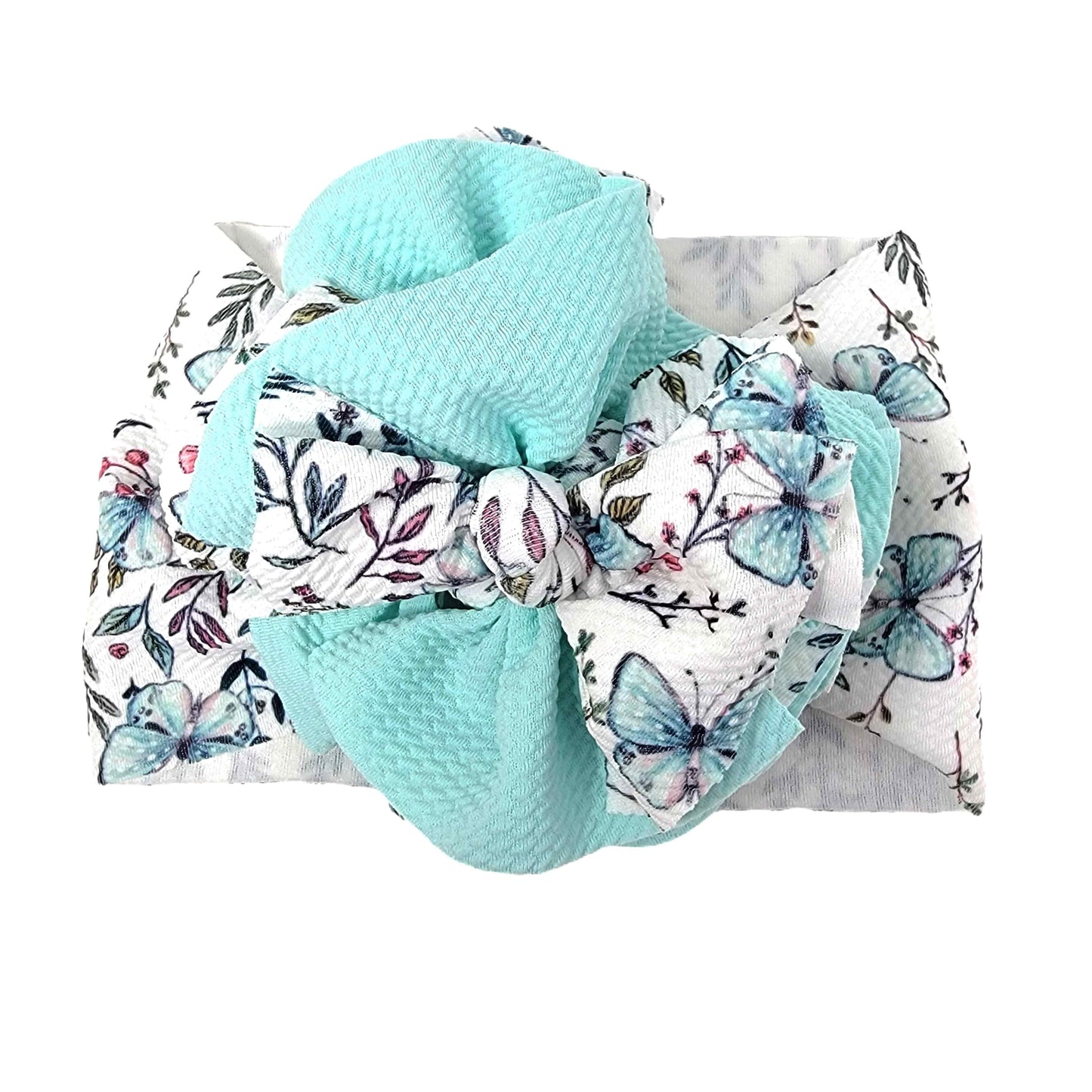 Butterfly Garden Sassy Fabric Bow Headwrap 5"