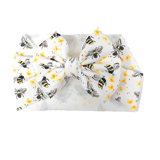 Honeybees Fabric Bow Headwrap 5"