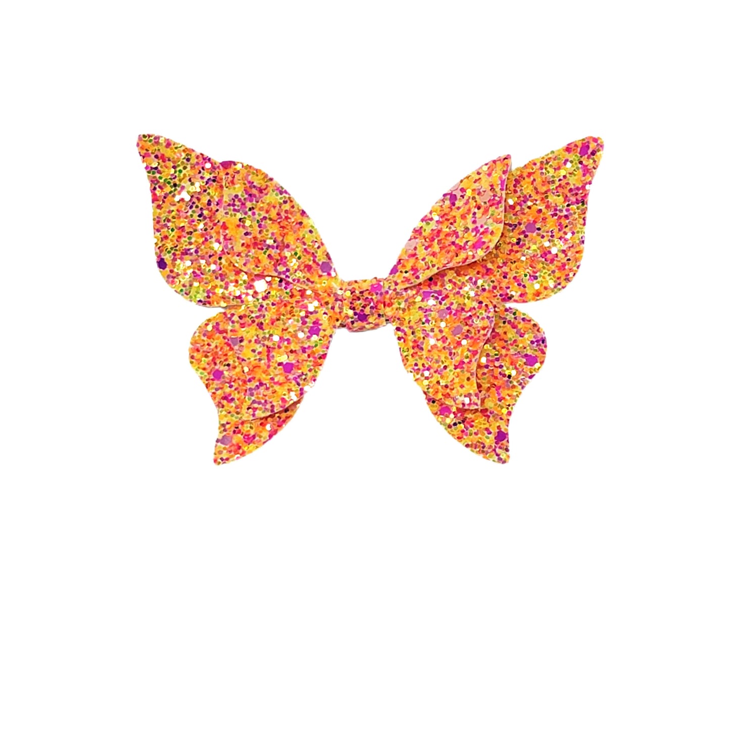 Orange Glitter Flying Butterfly Bow 4"