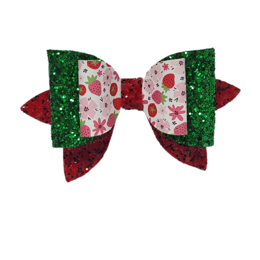 Strawberry Floral Harlow Bow 4.5"