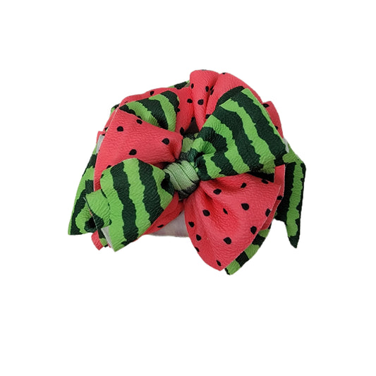 Watermelon Sassy Fabric Bow Headwrap 5"
