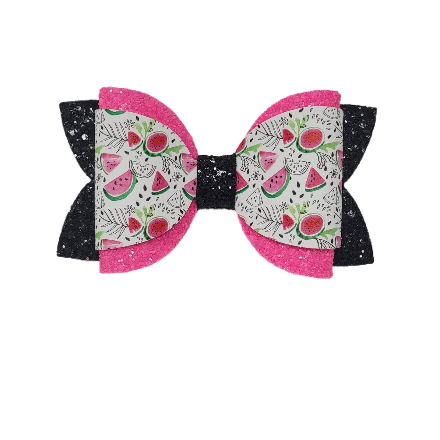 Watermelon Dressed-up Diva Bow 5"