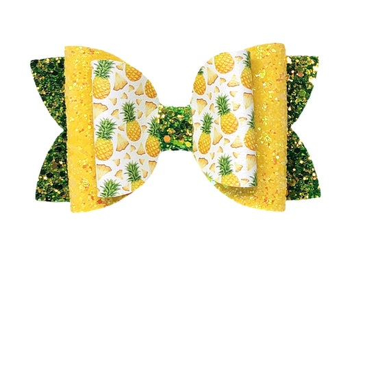 Pineapples Double Diva Bow 5"