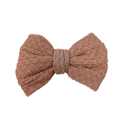 4" Wafflecone Braid Knit Fabric Bow