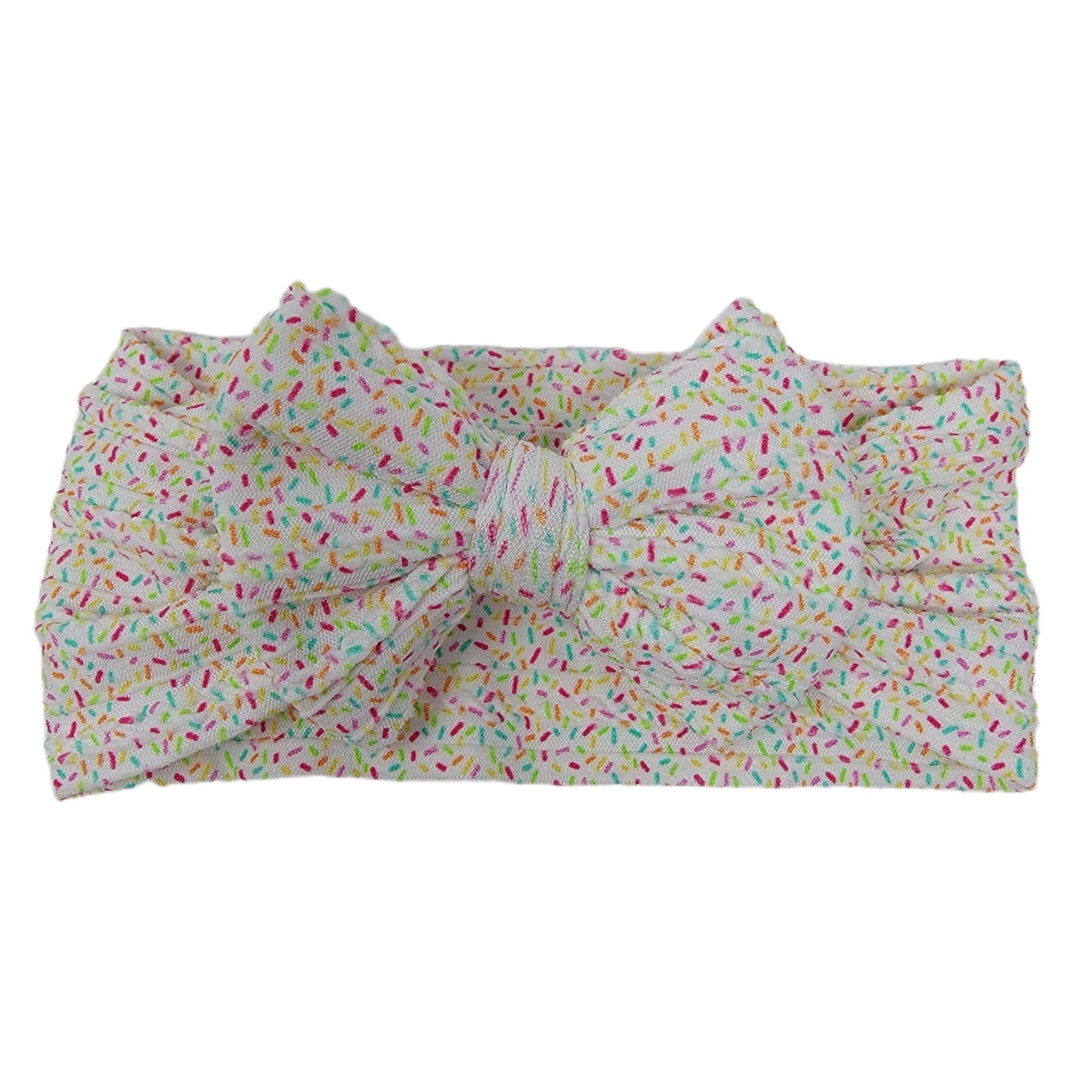 4" Sprinkles Braid Knit Fabric Bow Headwrap