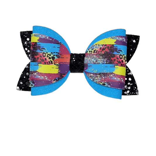 Lisa Frank Vibes Dressed up Double Diva Bow 5" 