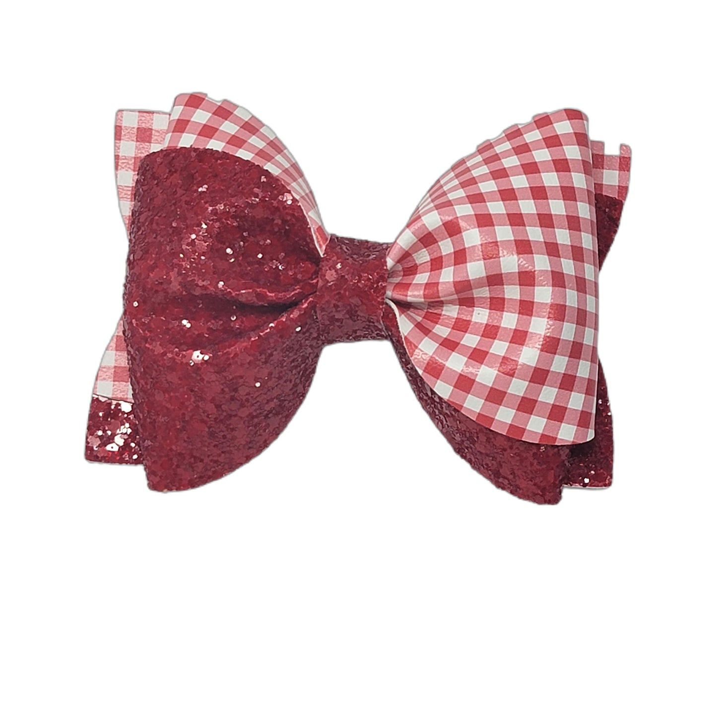 Red Gingham Totally Twisted Bow 5" 