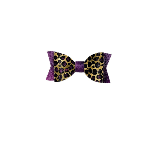 Purple Leopard Claire Bow 2.75" (pair)