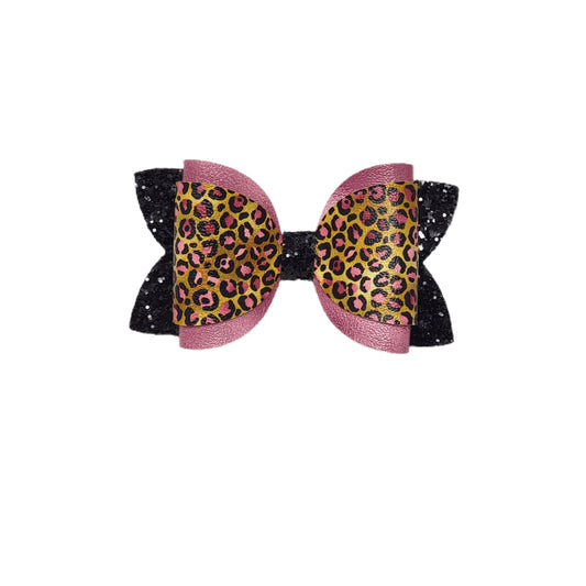 Pink Leopard Dressed up Diva Bow 4" 