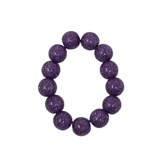 Purple Glitter Chunky Beaded Bracelet   