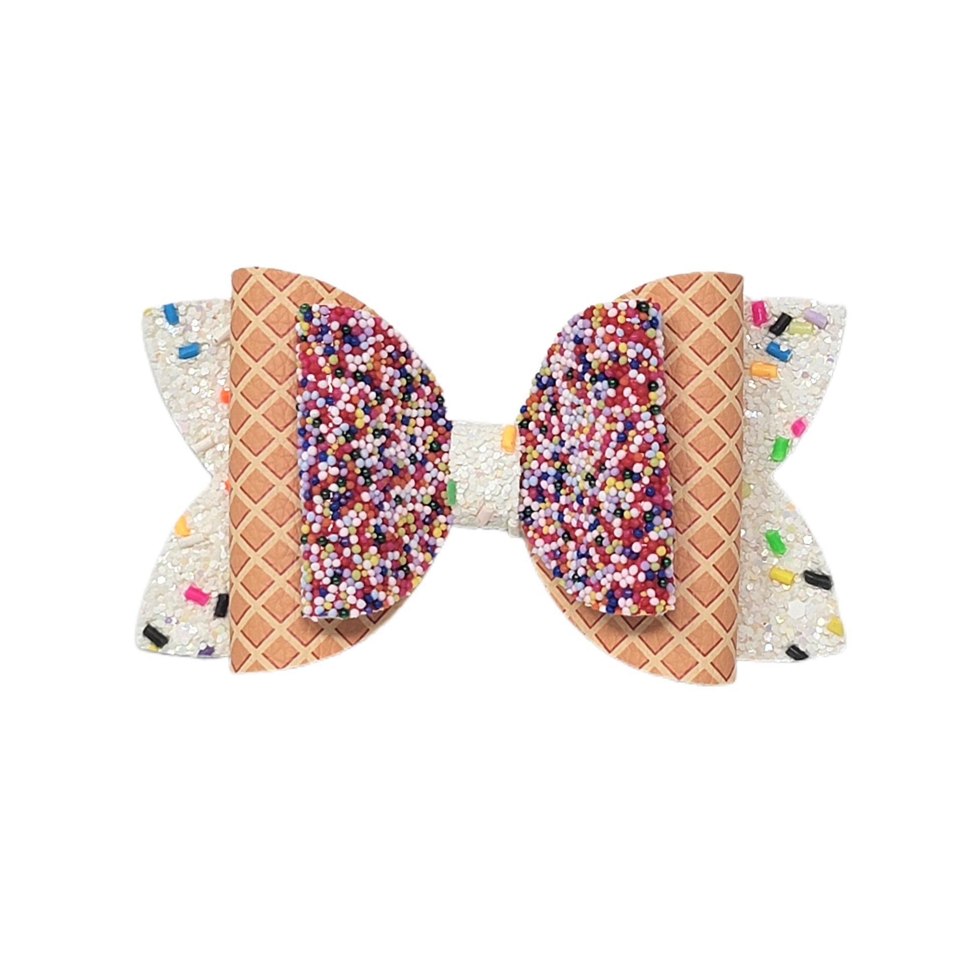 Ice Cream Sprinkles Double Diva Bow 5" 