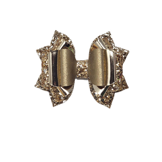 Glitter & Gold Double Franchi Elegant Bow 5" 