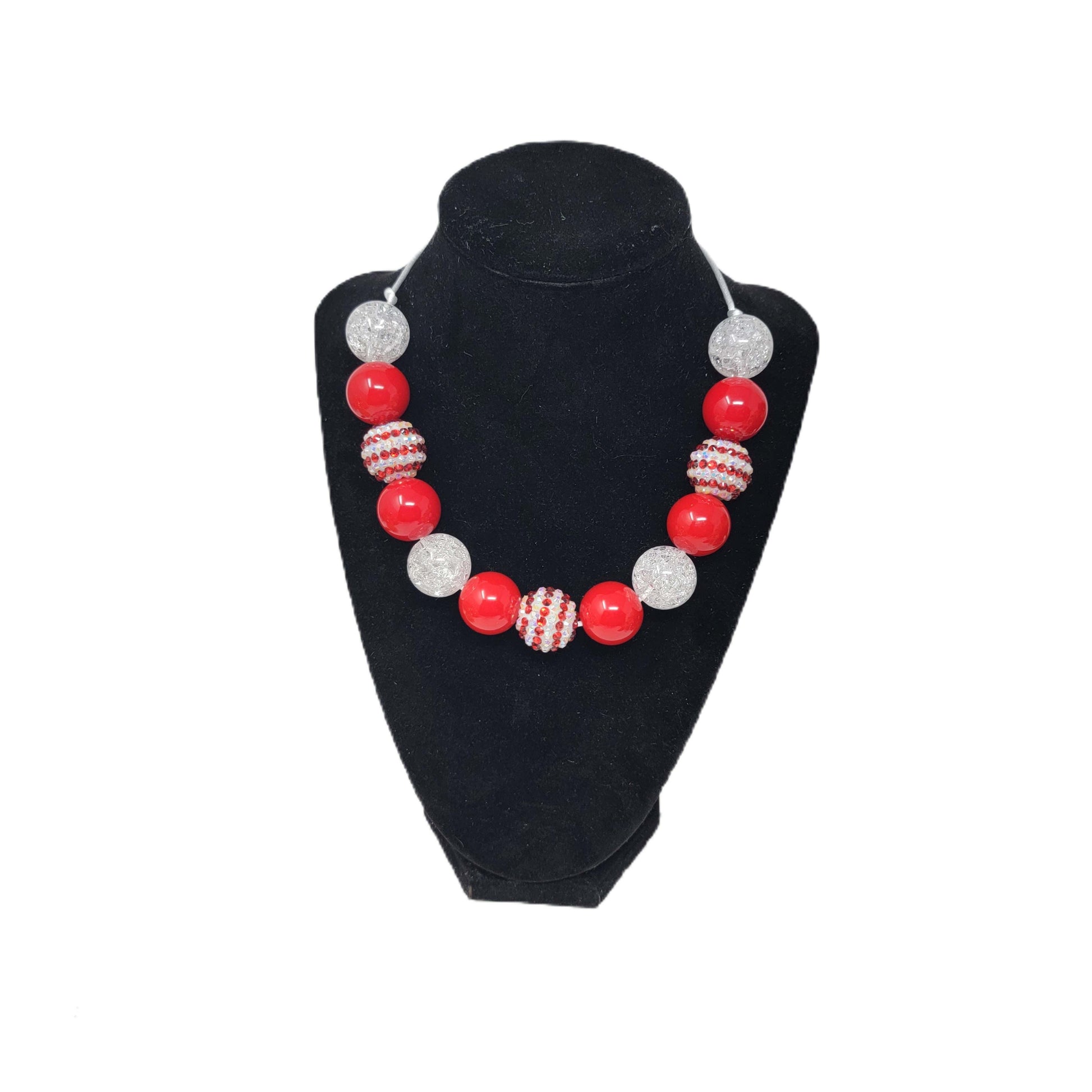Red Elves and Candy Cane Stripe Bubblegum Necklace