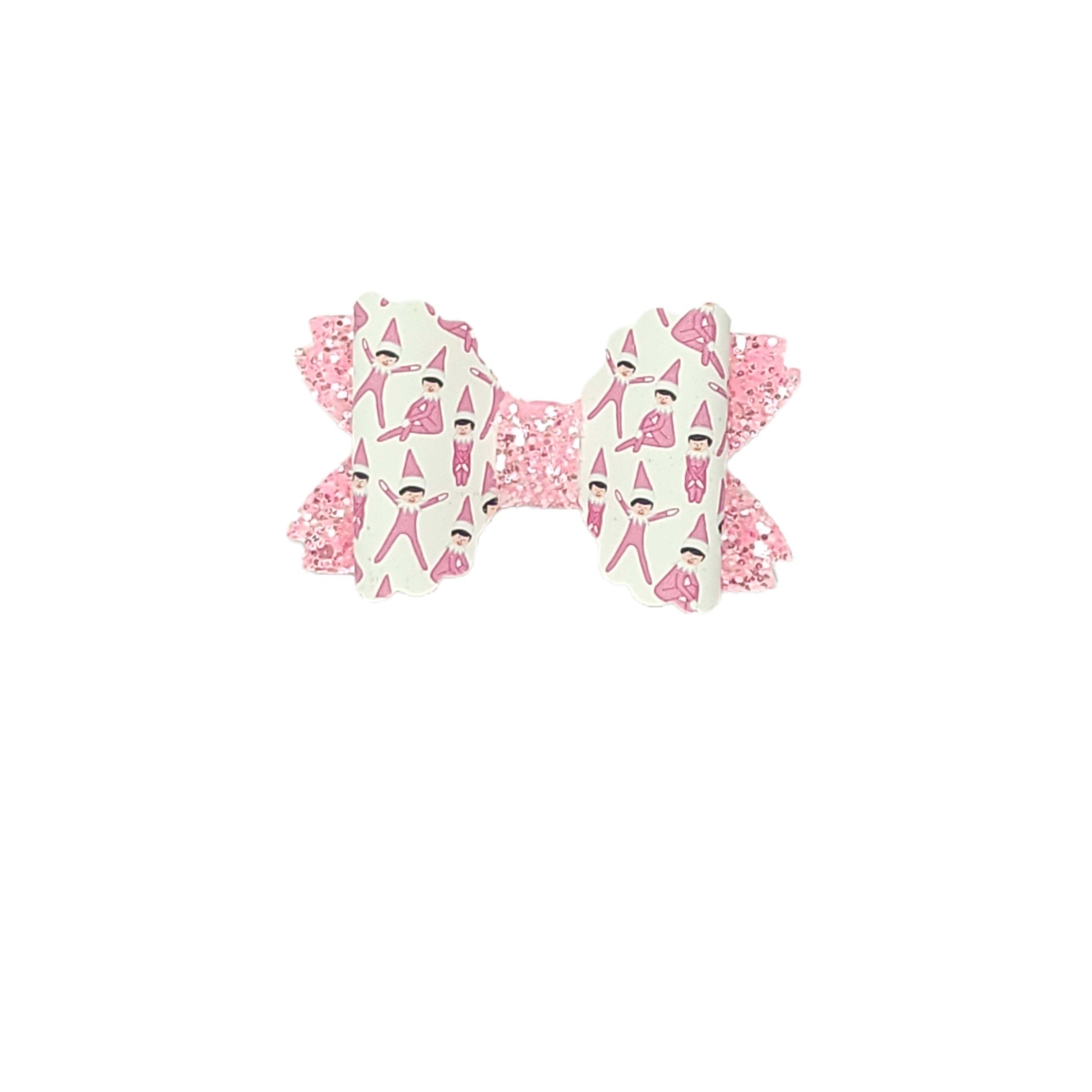 Pink Elves Scalloped Daisy Bow 4" - Waterfall Wishes