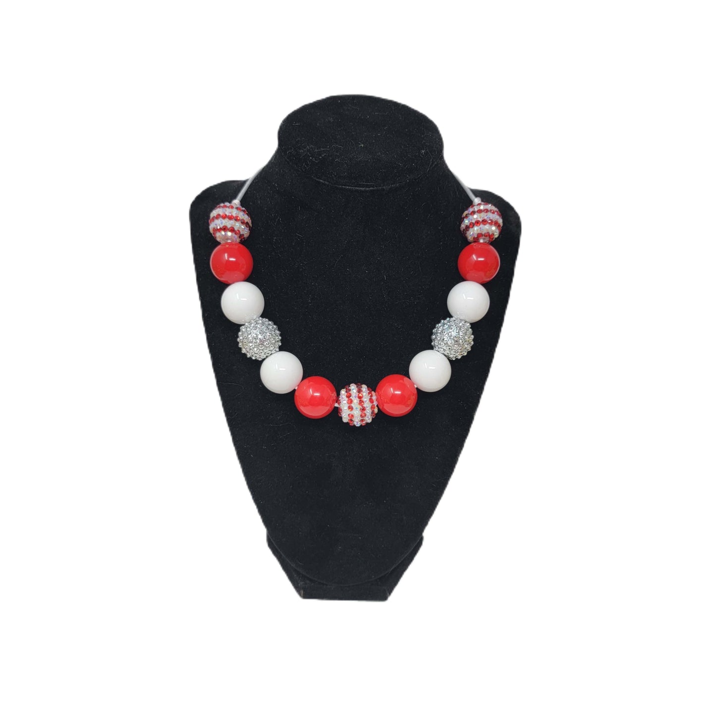 Red & White Bubblegum Necklace  