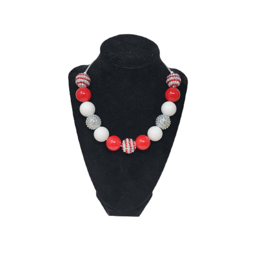 Red & White Bubblegum Necklace  