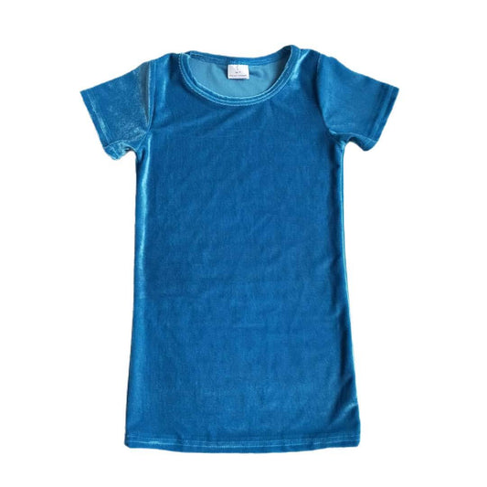 Blue Velvet T-shirt Dress