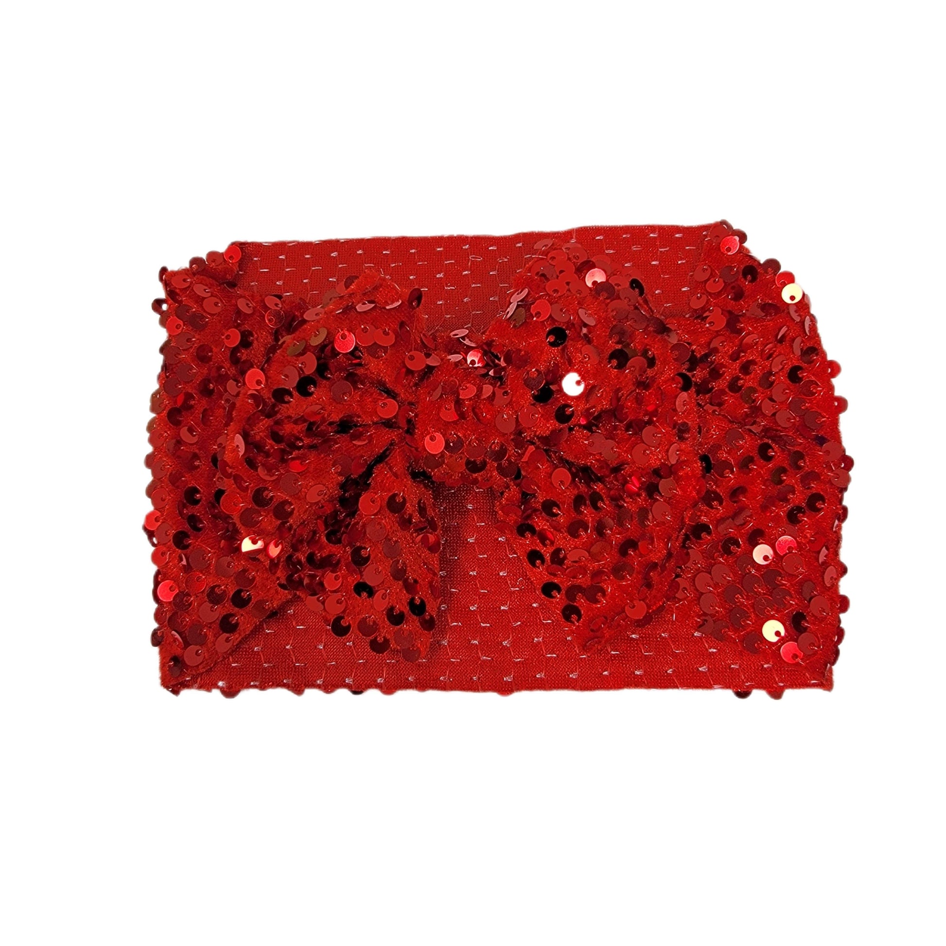 Ruby Sequin Fabric Bow Headwrap