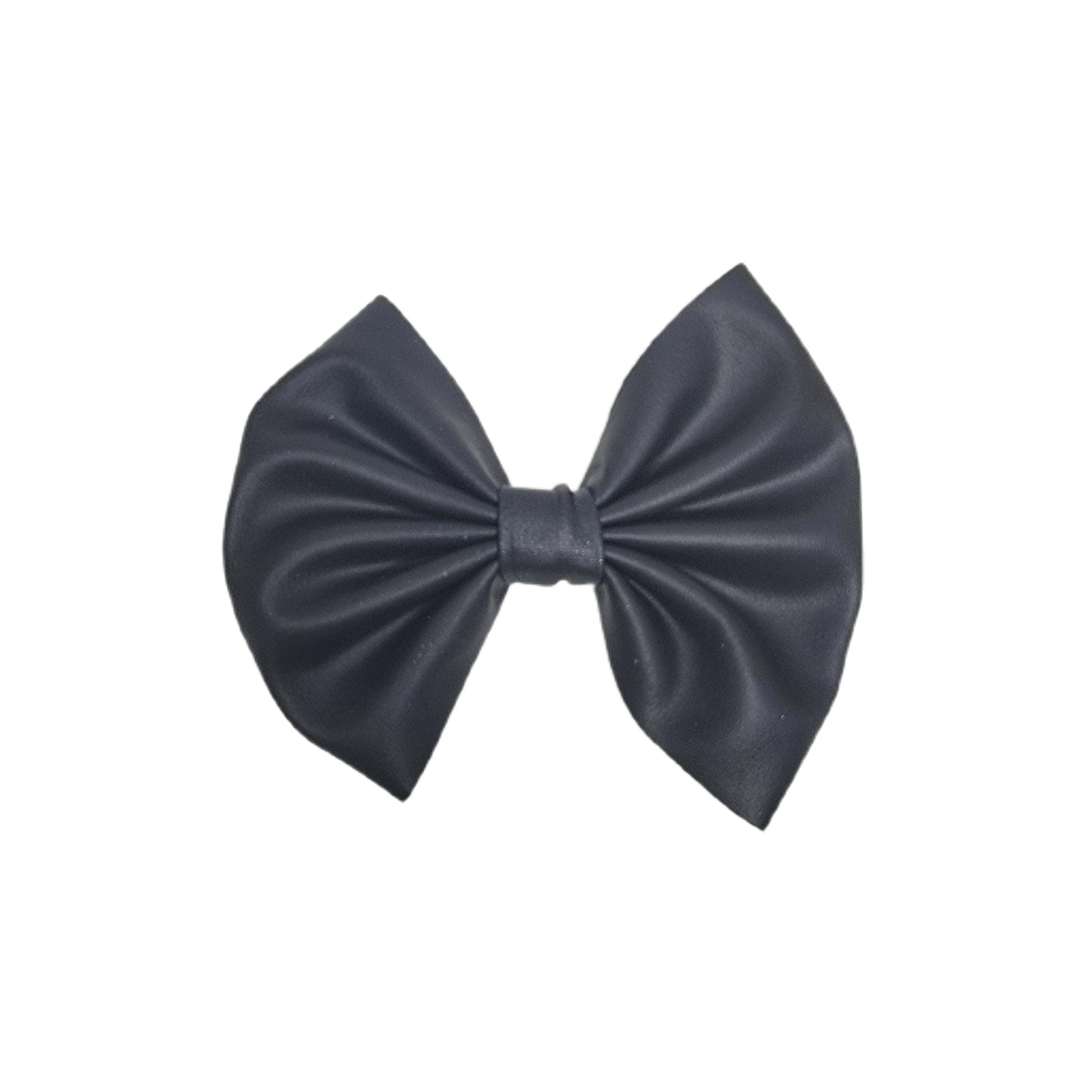 Black Pleather Fabric Bow