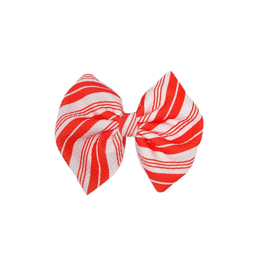 Peppermint Stripe Fabric Bow