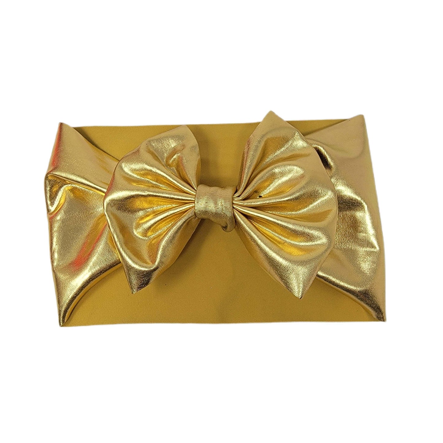 Gold Lamé Fabric Bow Headwrap