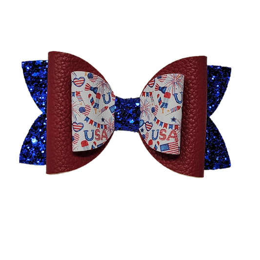 Bombs Bursting in Air Double Diva Bow - 5"