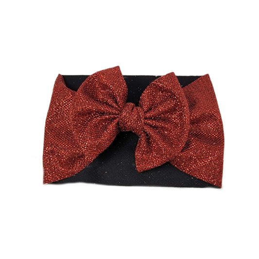 Red Sparkle Fabric Bow Headwrap