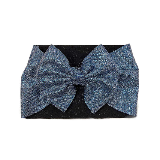 Blue Sparkle Fabric Bow Headwrap